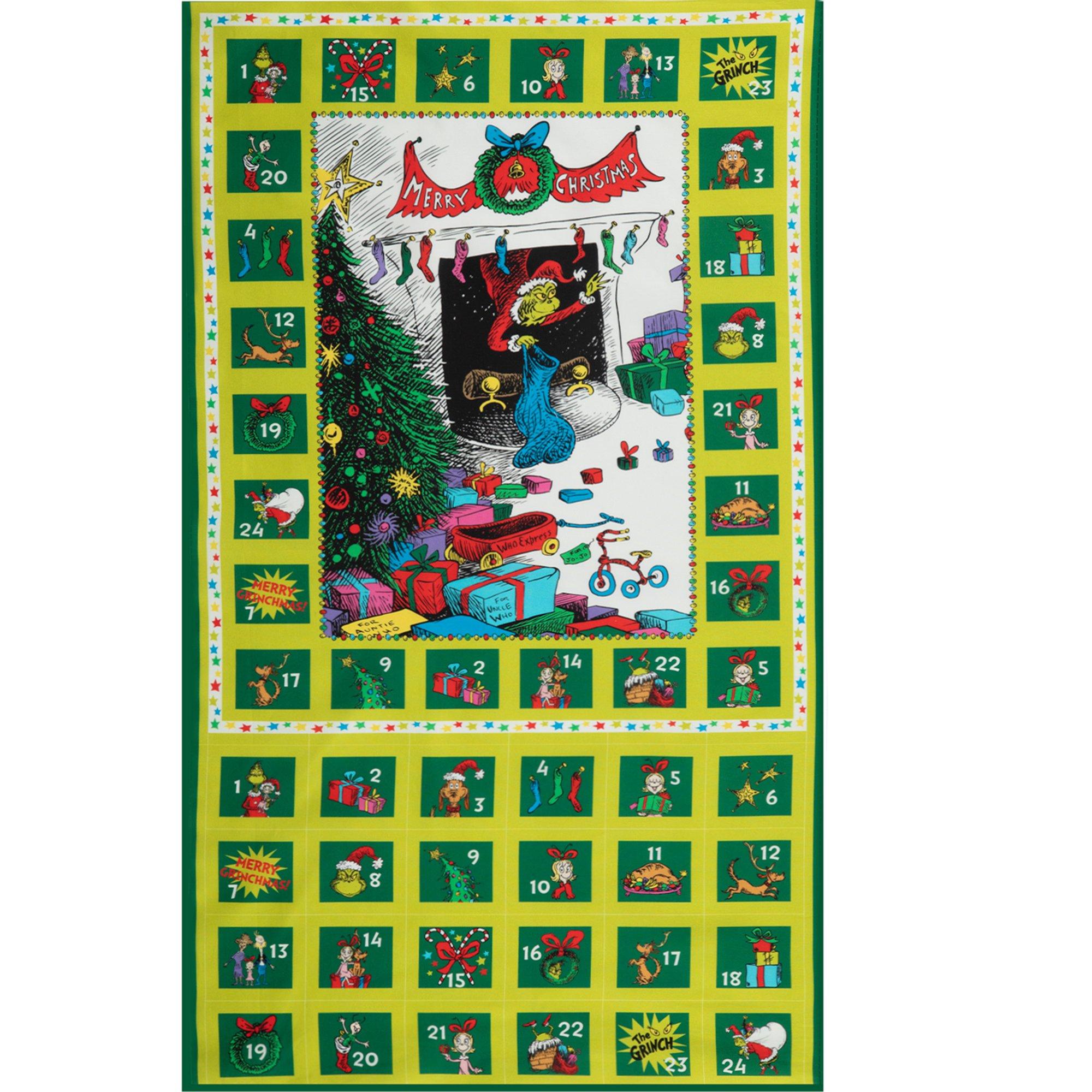 Grinch Advent Panel Cotton Fabric Hobby Lobby 6042782