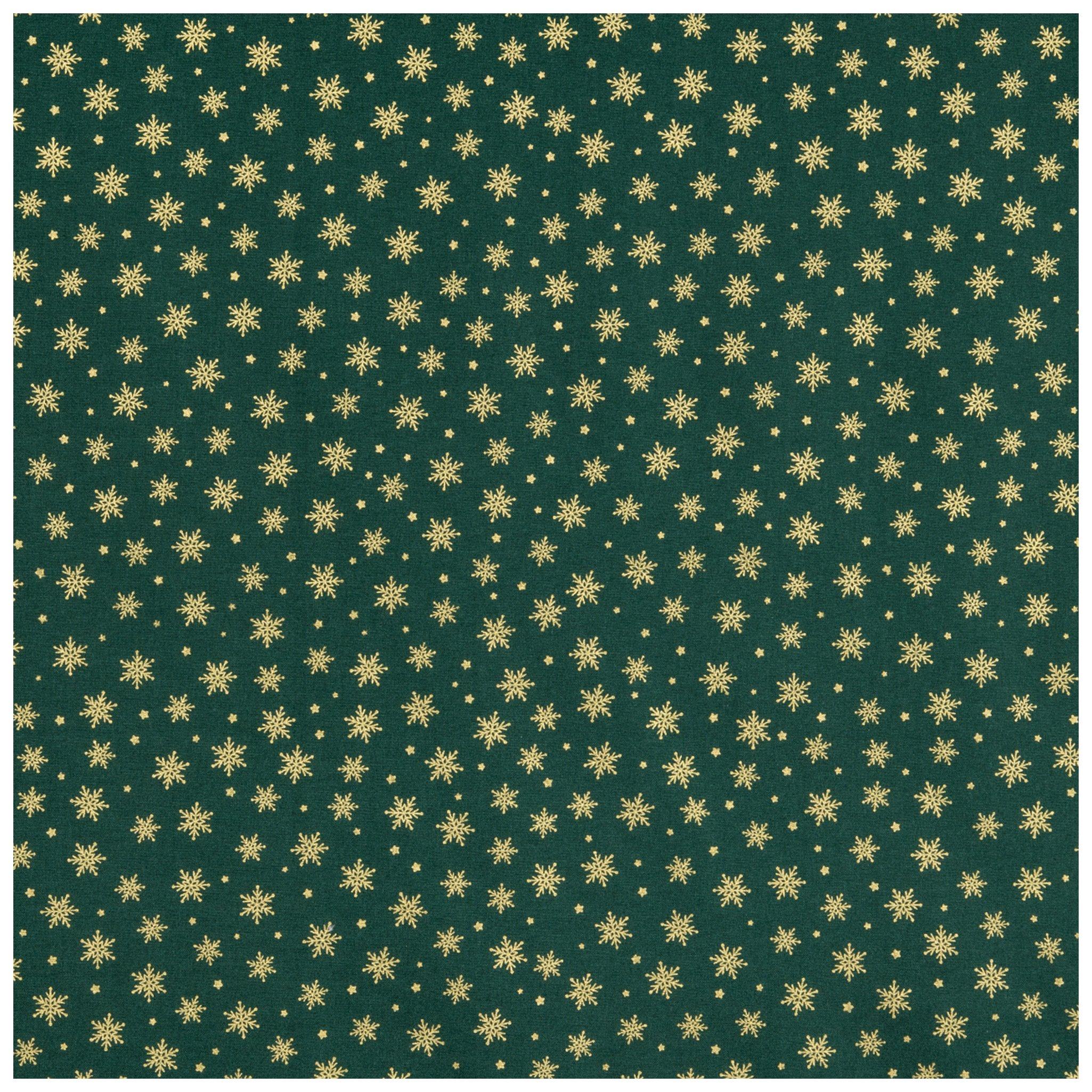 Gold Snowflakes & Stars Cotton Fabric | Hobby Lobby | 6043004