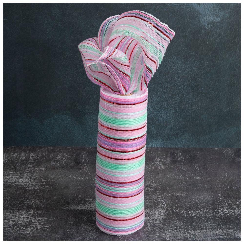 Purple & Pink Metallic Deco Mesh Ribbon - 10