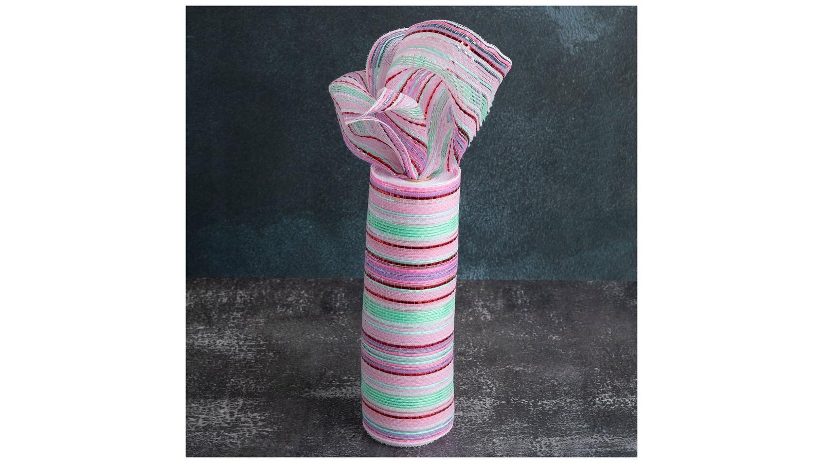 Purple & Pink Metallic Deco Mesh Ribbon - 10