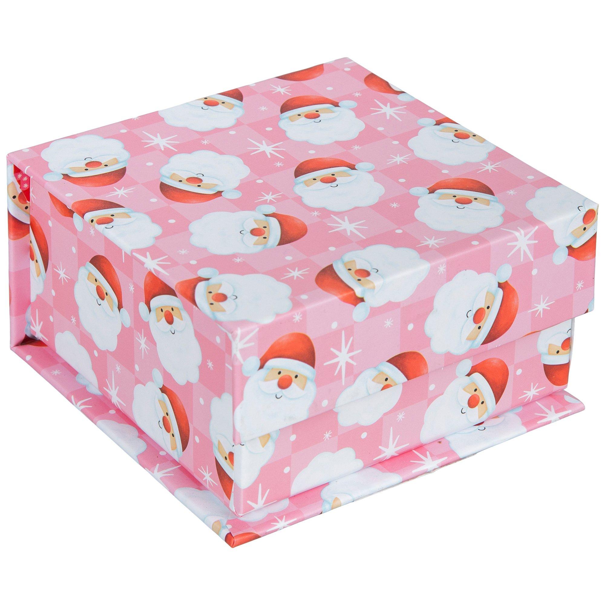 Pink Check Santa Claus Gift Box Hobby Lobby 6048391