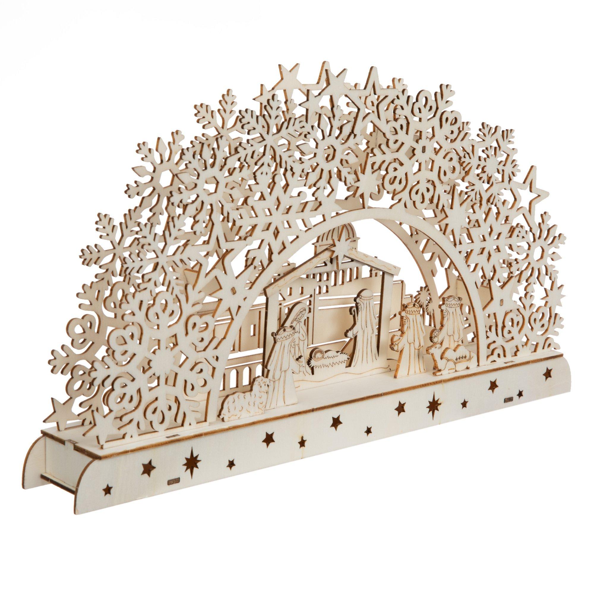 Wood Nativity Scene view 1
