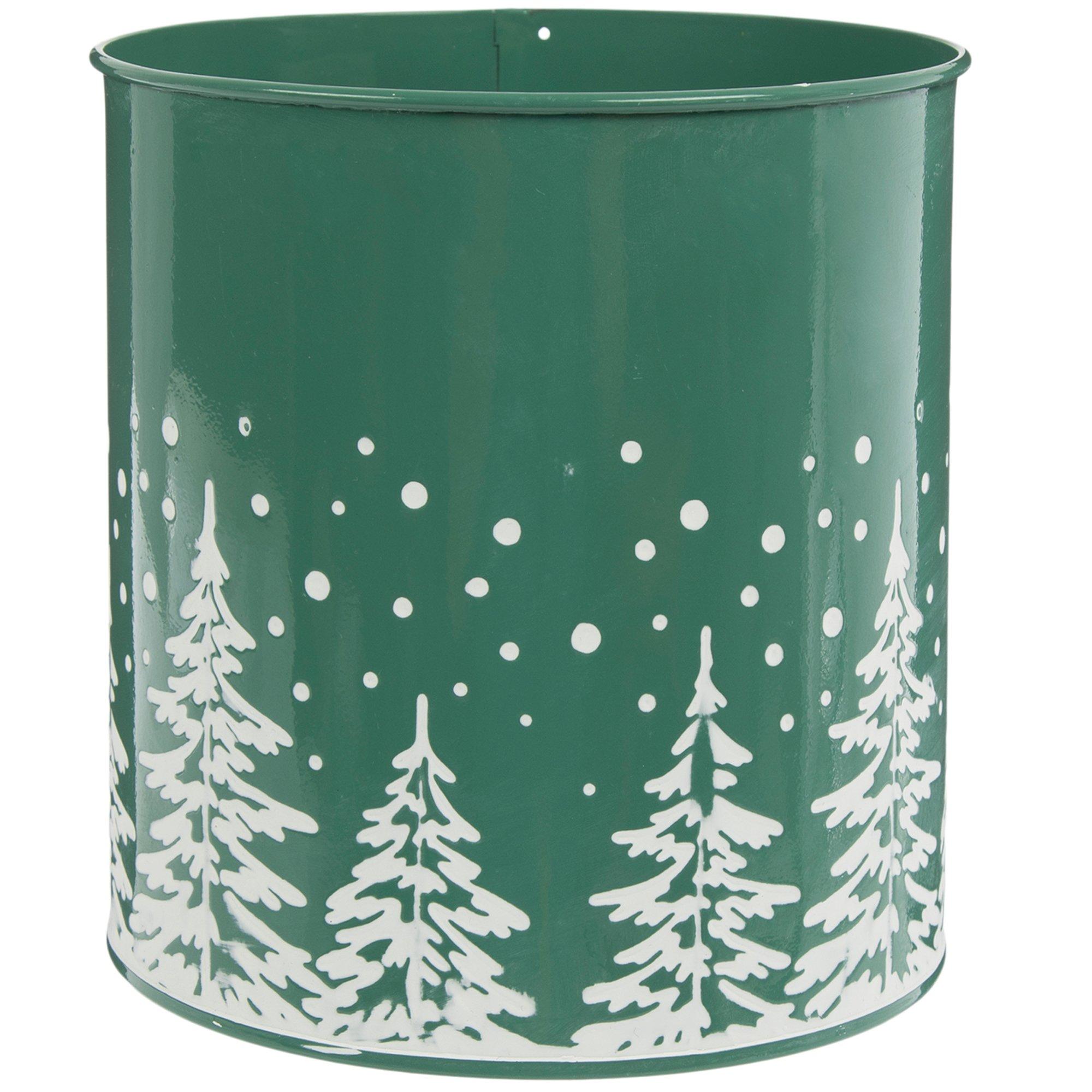 Green & White Christmas Tree Metal Container Hobby Lobby 6049670