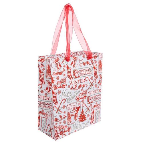 Red Vintage Icons Gift Bag  Small