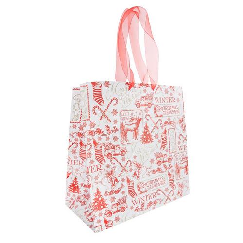 Red Vintage Icons Gift Bag  Small