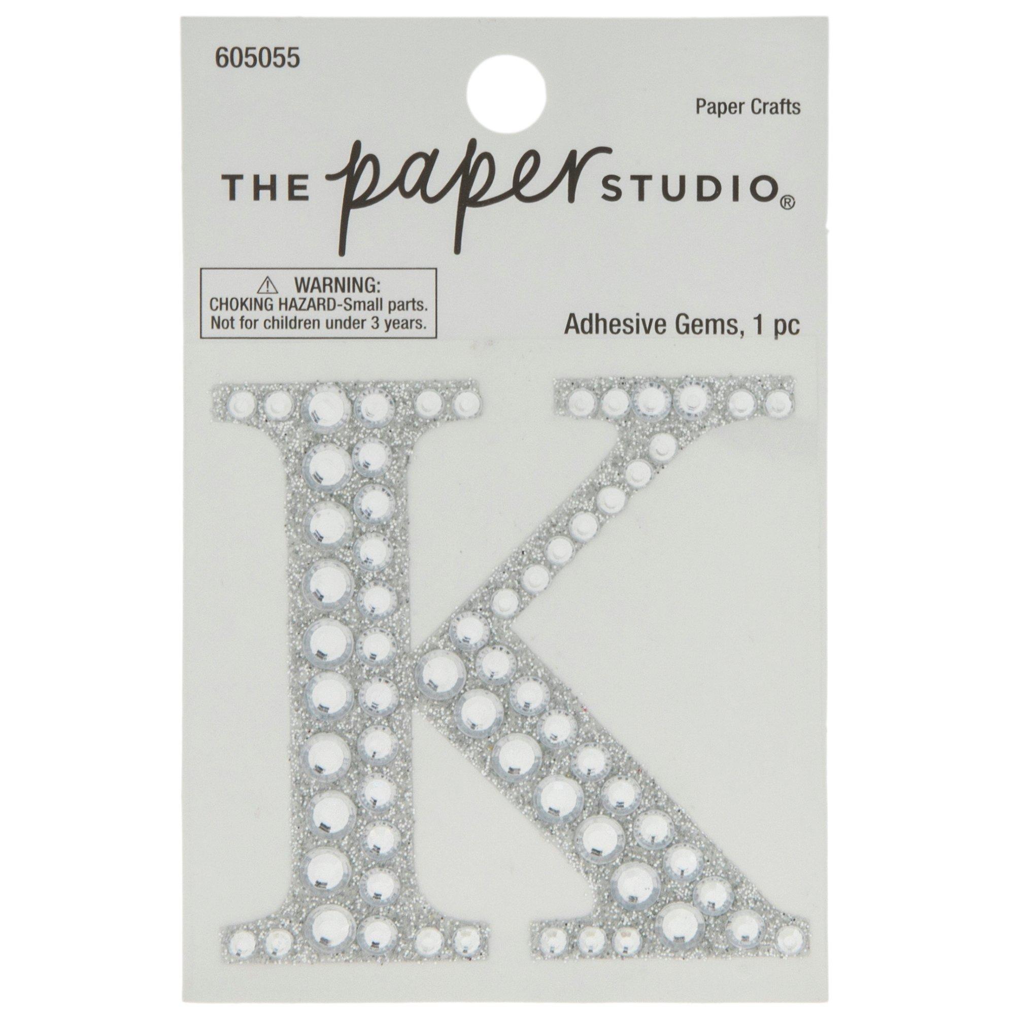 Silver Glitter & Rhinestone Letter Sticker Hobby Lobby 605055