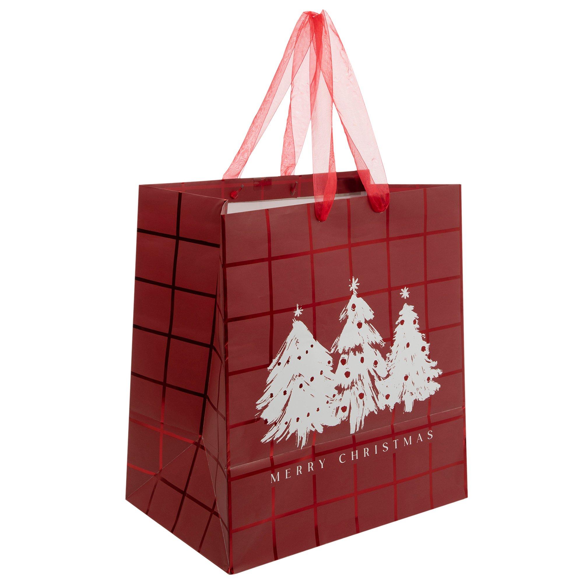 Red & White Foil Trees Gift Bags Hobby Lobby 6050850