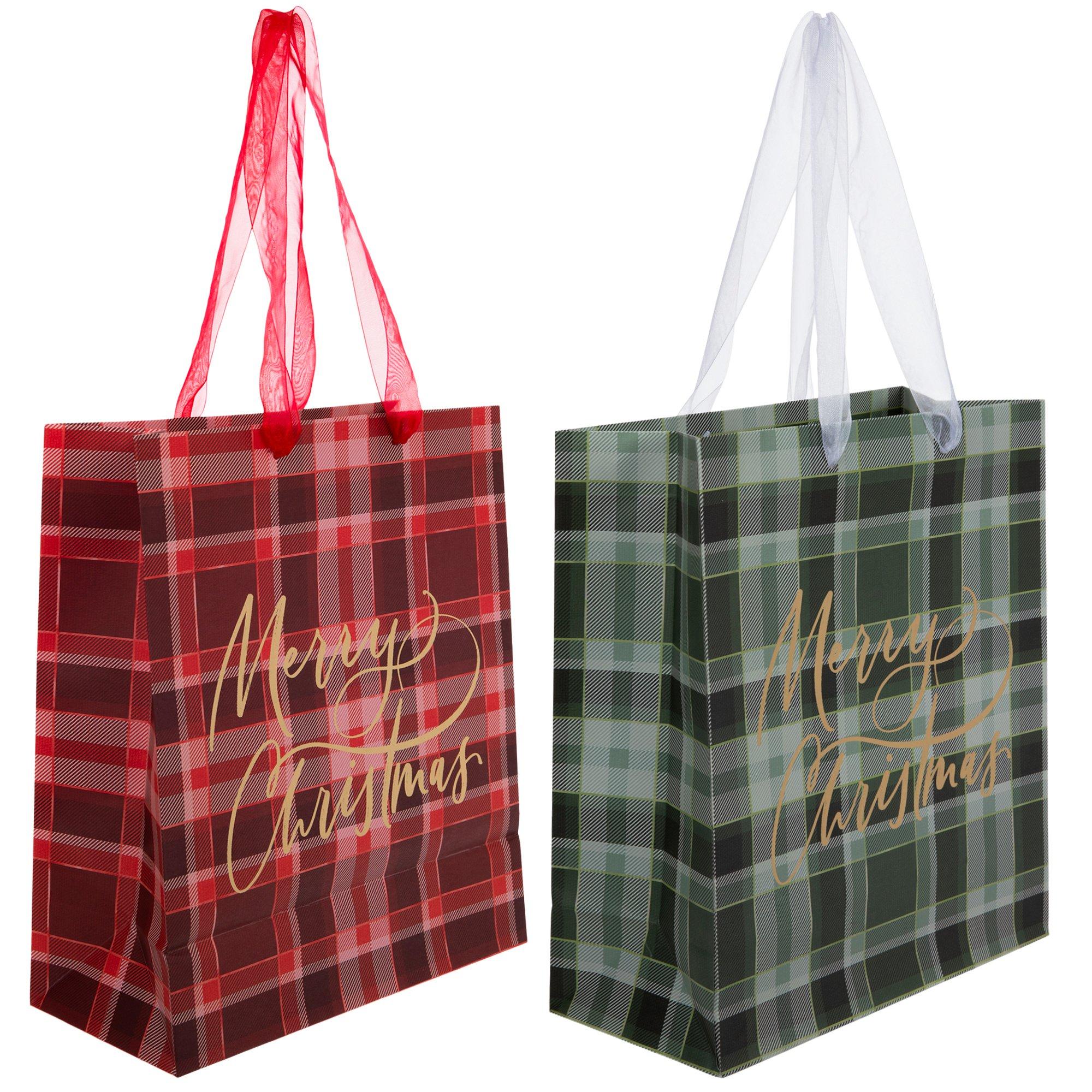 Plaid Merry Christmas Gift Bags Hobby Lobby 6051262