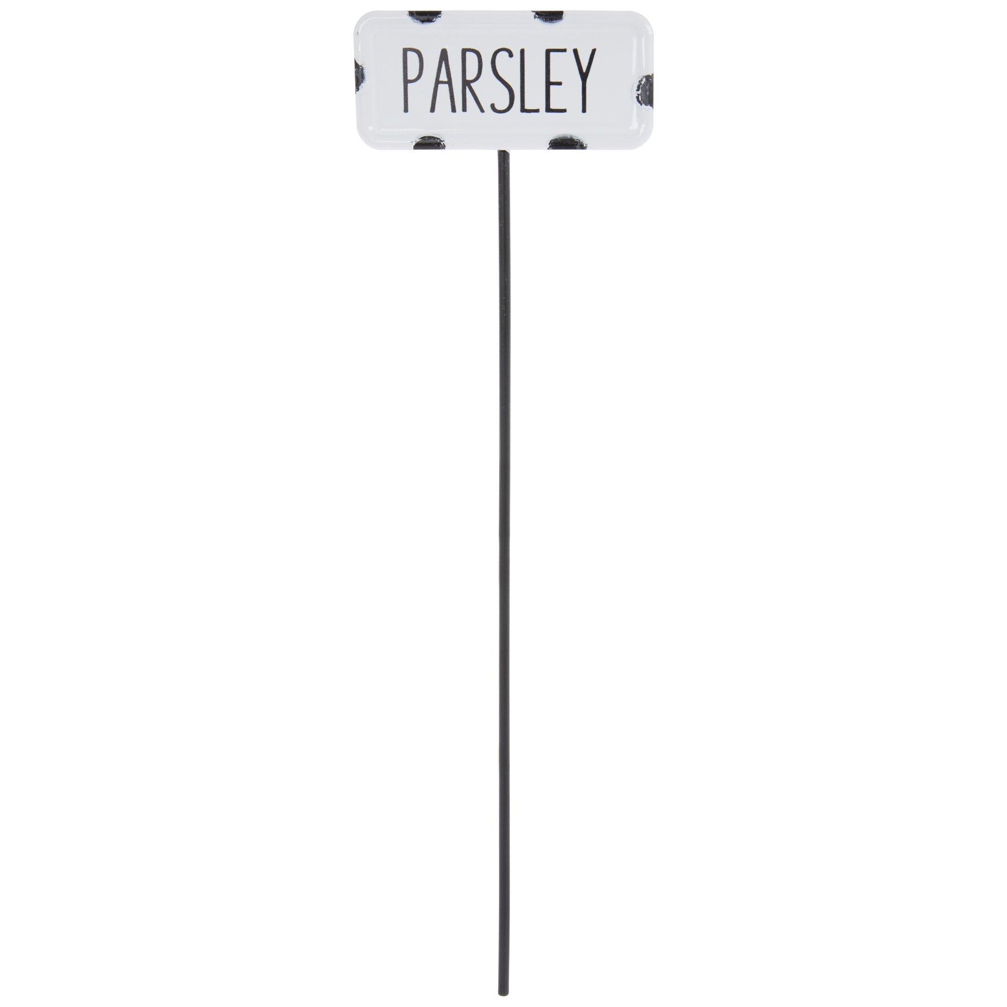 Parsley Distressed Metal Garden Pick view 1