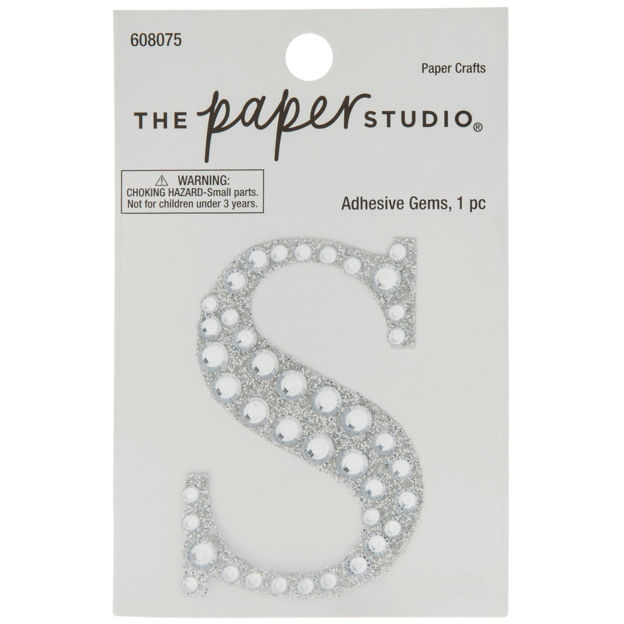 Silver Glitter & Rhinestone Letter Sticker Hobby Lobby 608075