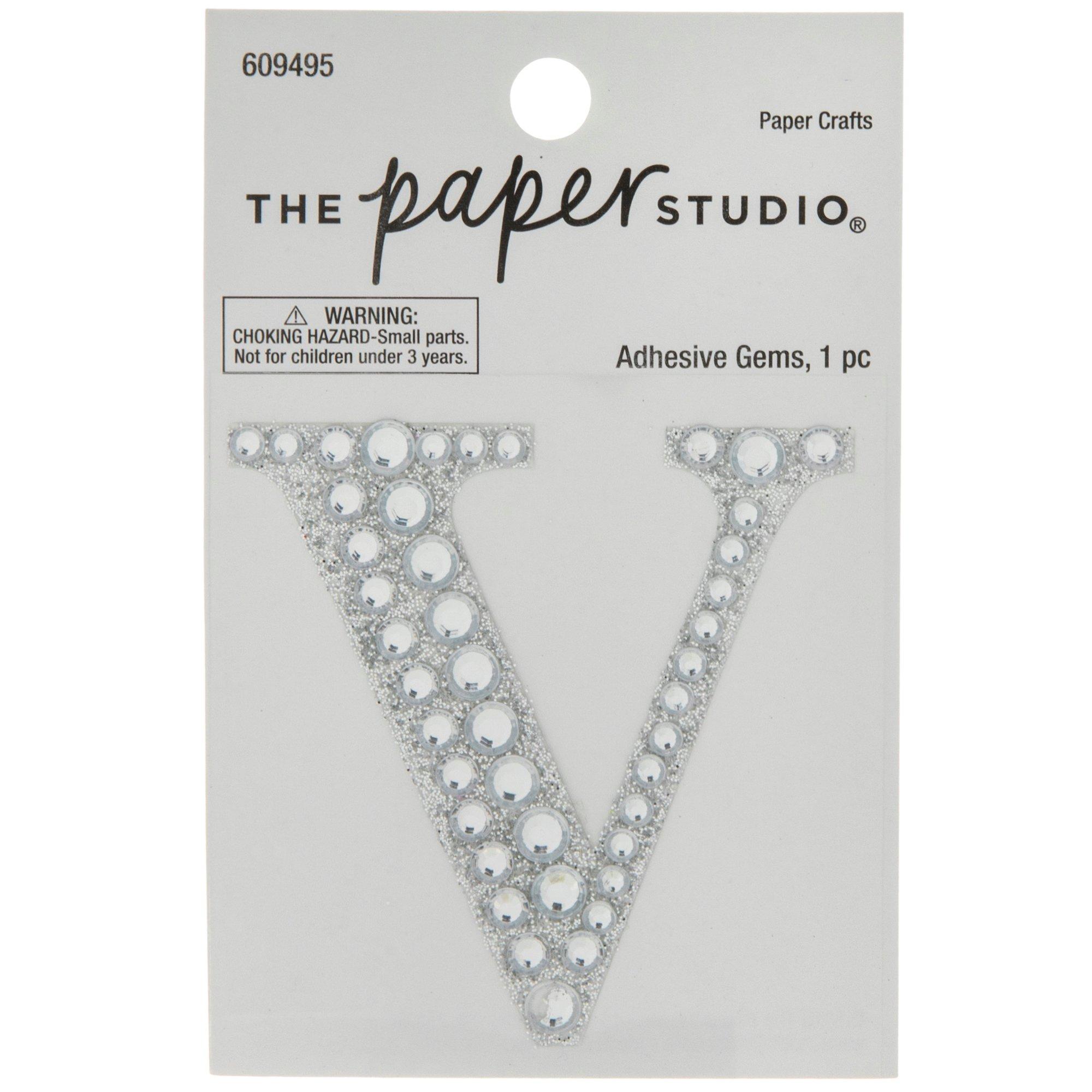 Silver Glitter & Rhinestone Letter Sticker Hobby Lobby 609495