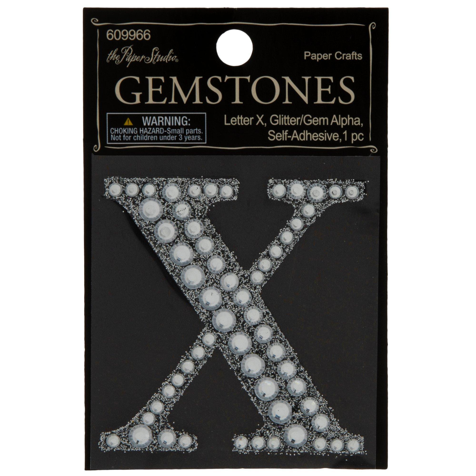 Silver Glitter & Rhinestone Letter Sticker Hobby Lobby 609966