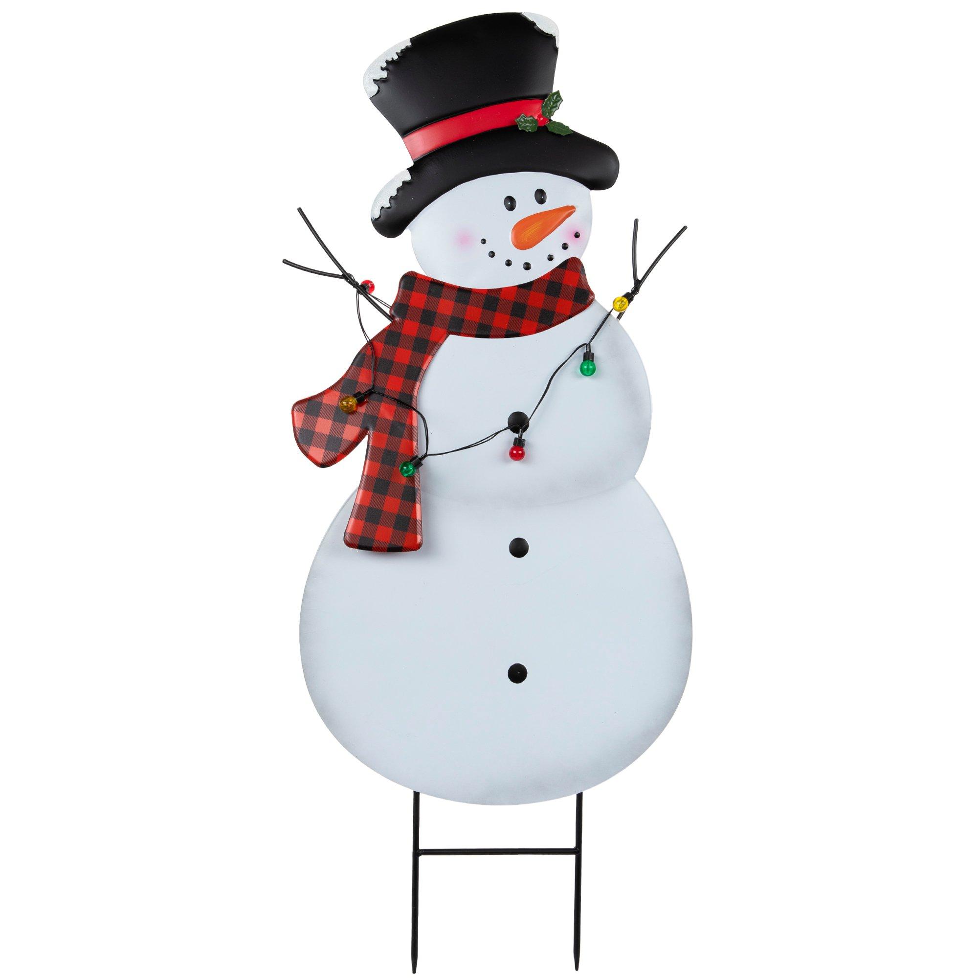 Light Up Snowman Metal Garden Stake | Hobby Lobby | 6105530