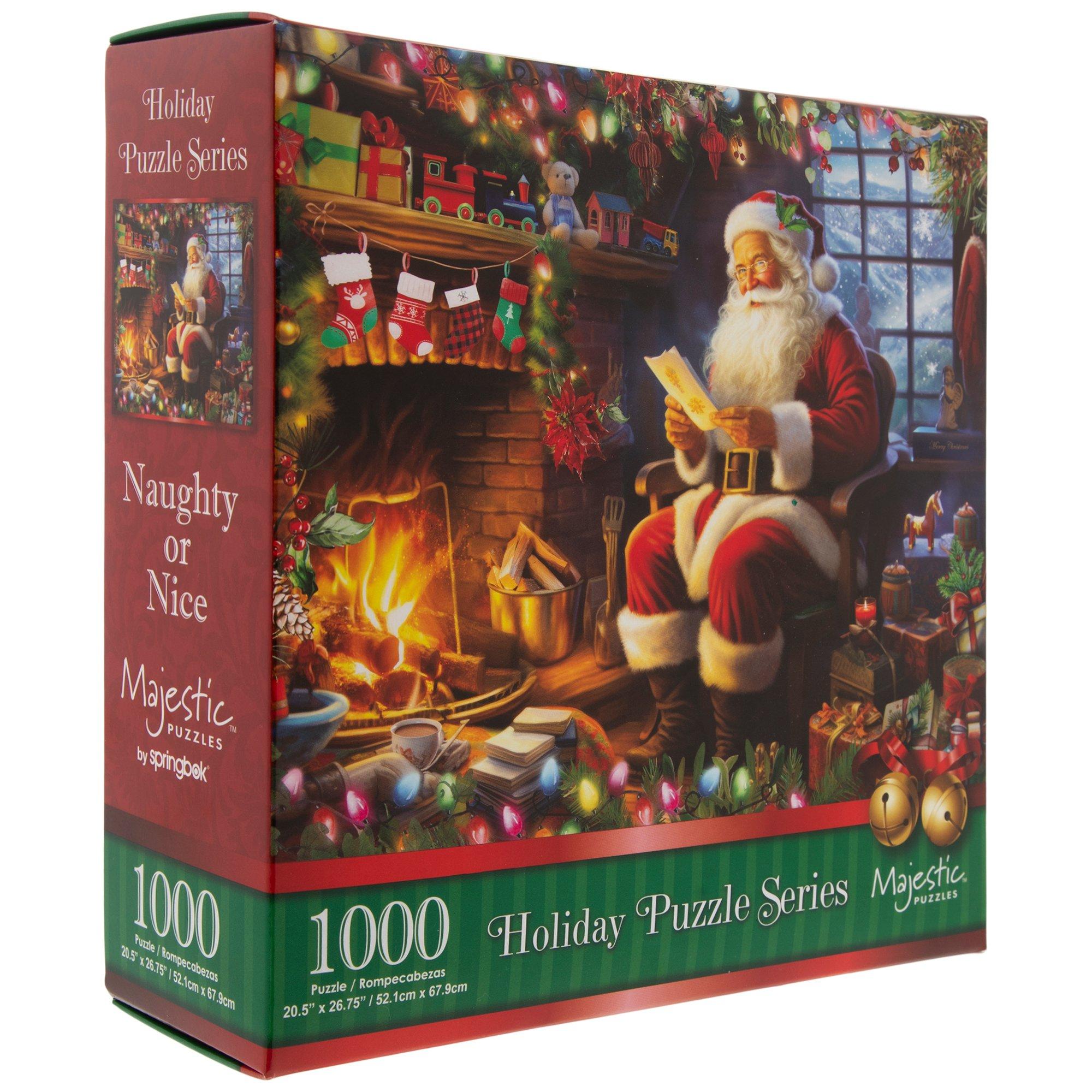 Christmas Puzzle Naughty Or Nice Christmas Jigsaw Puzzle - 1000 Piece  Holiday Puzzle 30x24 Inches Puzzles 1000 Pieces Adult