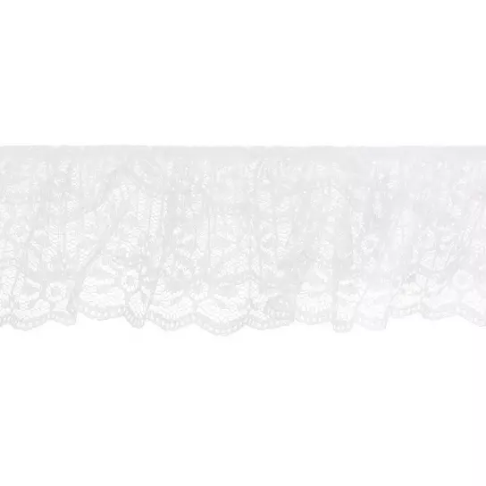 White Ruffled Lace Trim, Hobby Lobby, 611574