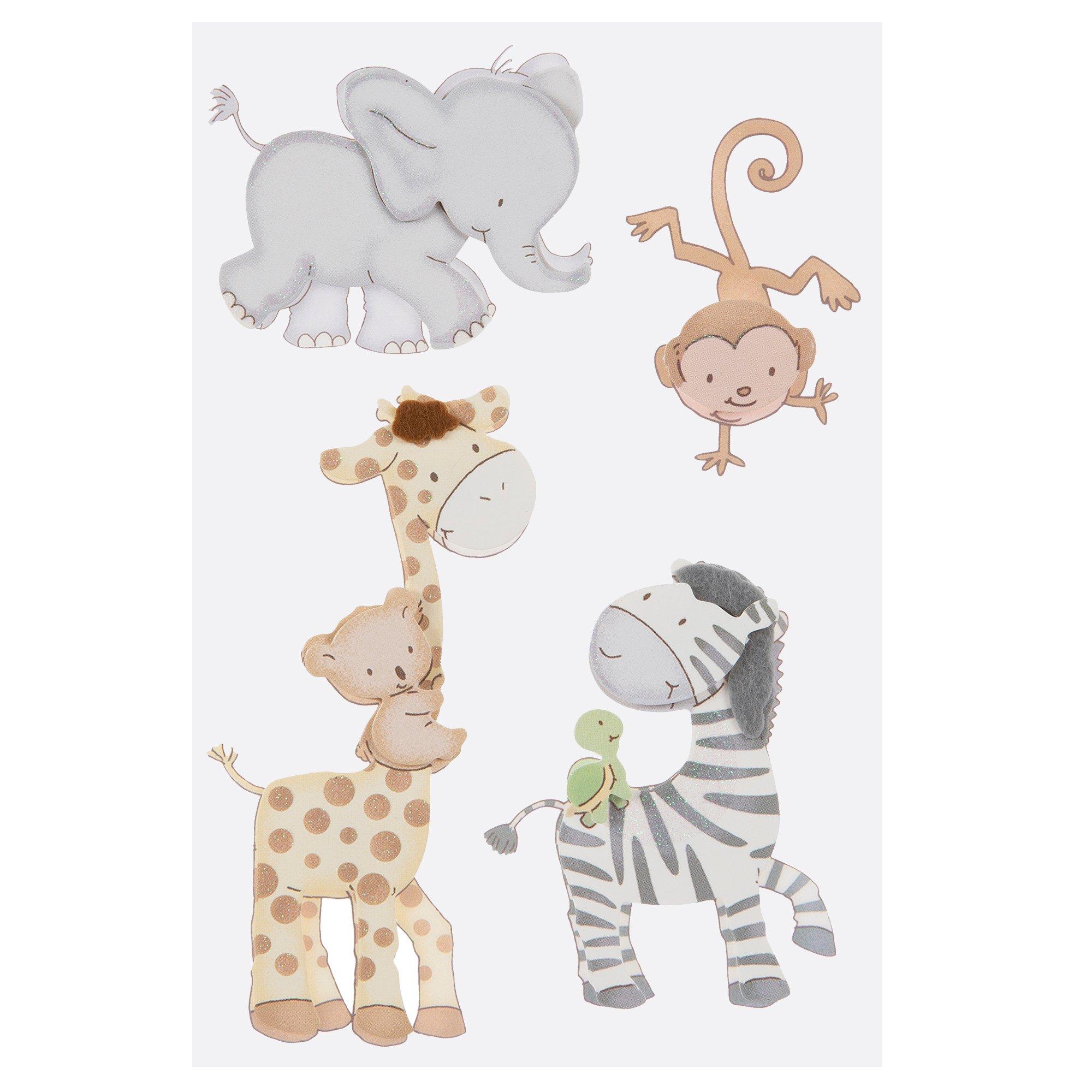 Safari Baby Animals 3D Stickers Hobby Lobby 613877