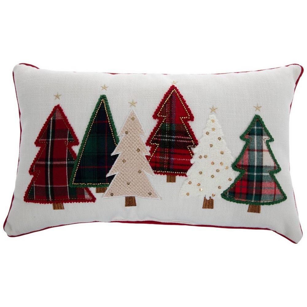 Plaid Christmas Trees Pillow