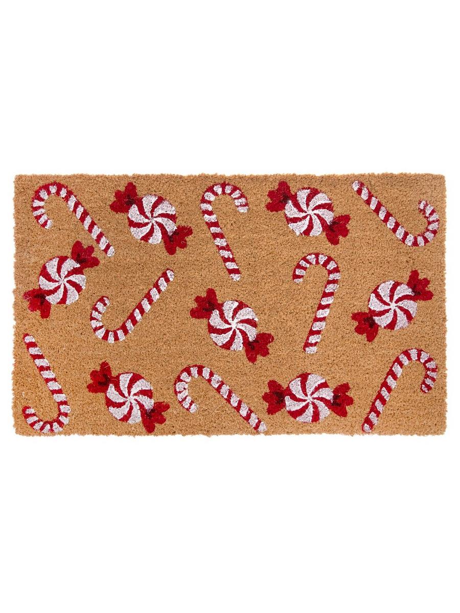 Candy Cane & Peppermints Coir Doormat | Hobby Lobby | 6156814