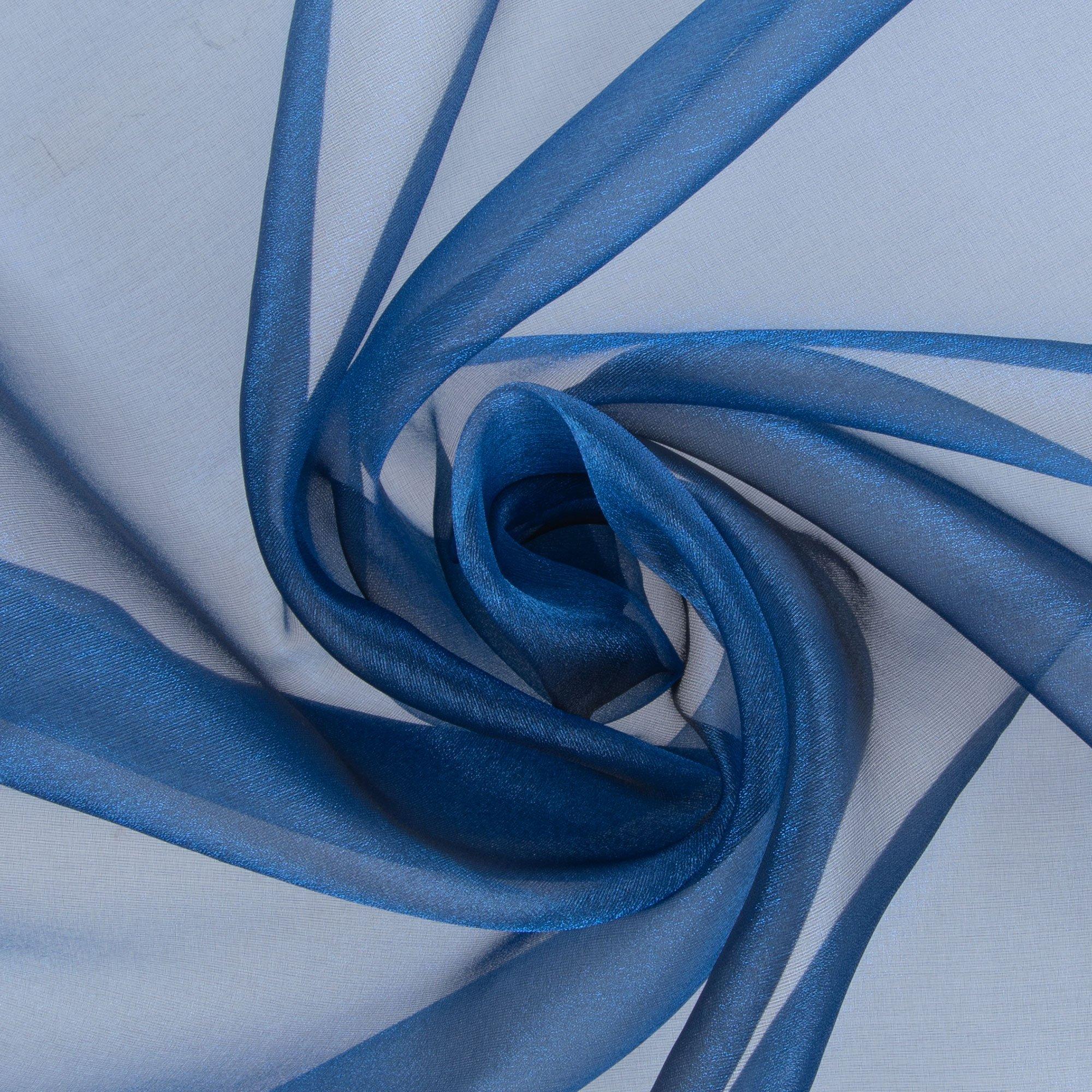 Crystal Sparkle Organza Fabric Copen Blue, by the yard