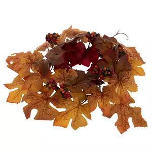 Orange & Red Leaf & Berry Candle Ring