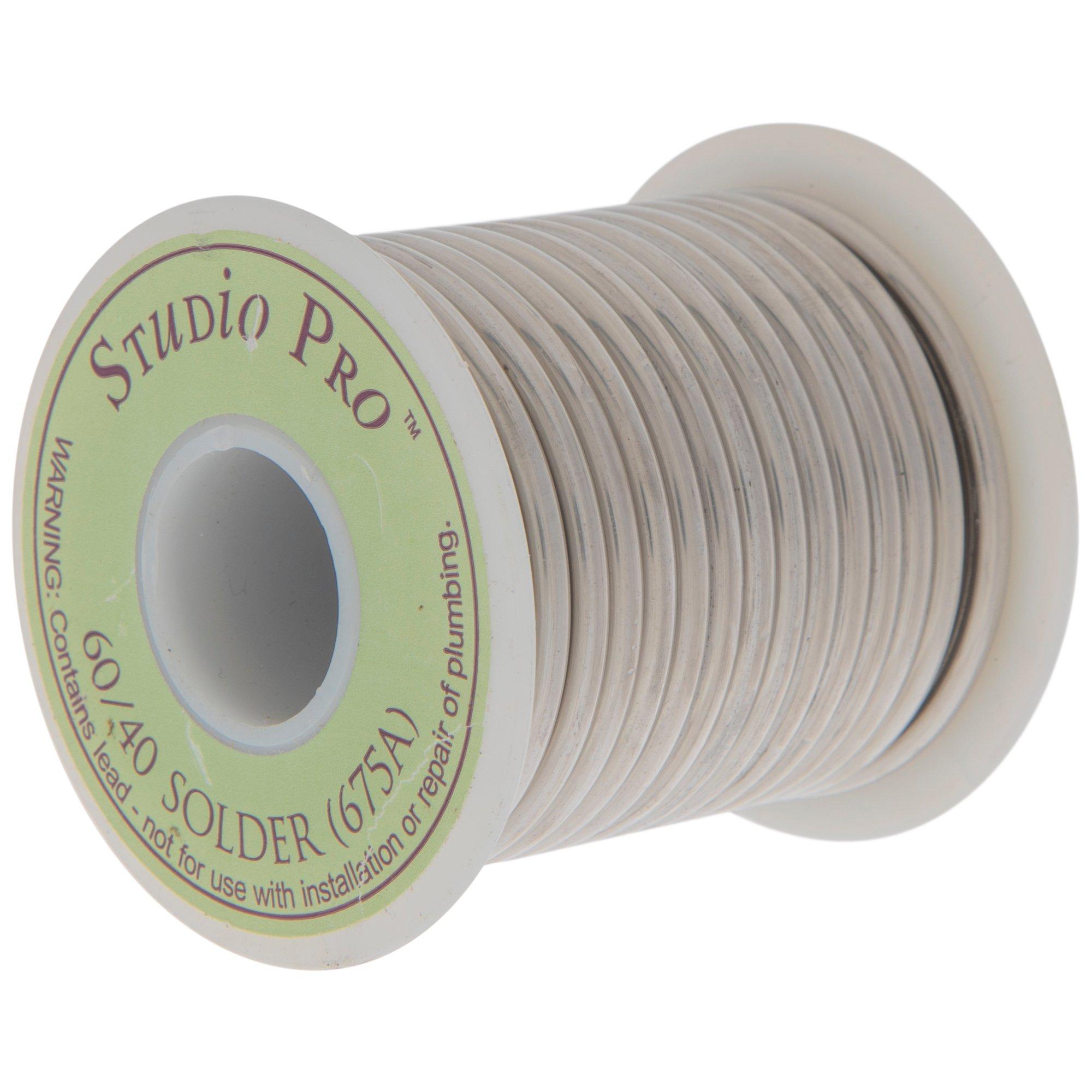 Avril 60/40 Premium Solder for Stained Glass 1 Pound Spool, 1/8 Diameter,  60% tin 40% Lead - Made in USA!