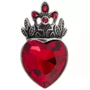 Red Crystal Heart Pendant With Crown
