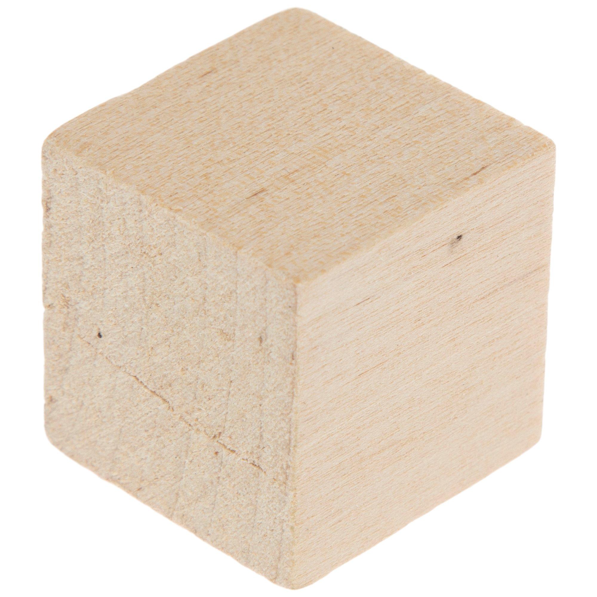 Wood Cubes 1" - 16 pieces dimensions view 1