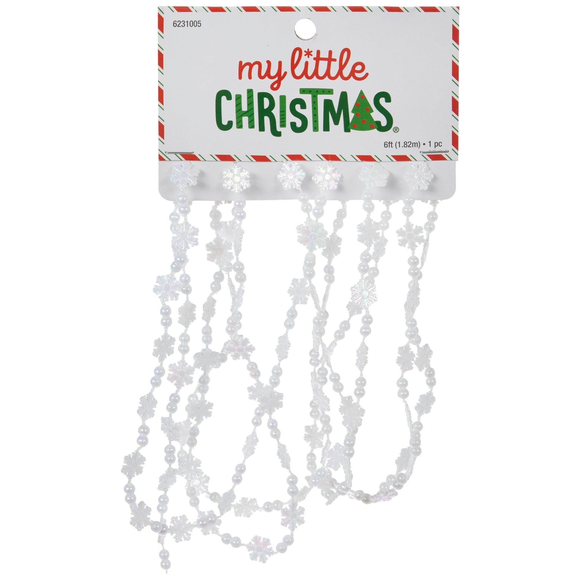 Iridescent White Snowflake Mini Garland | Hobby Lobby | 6231005