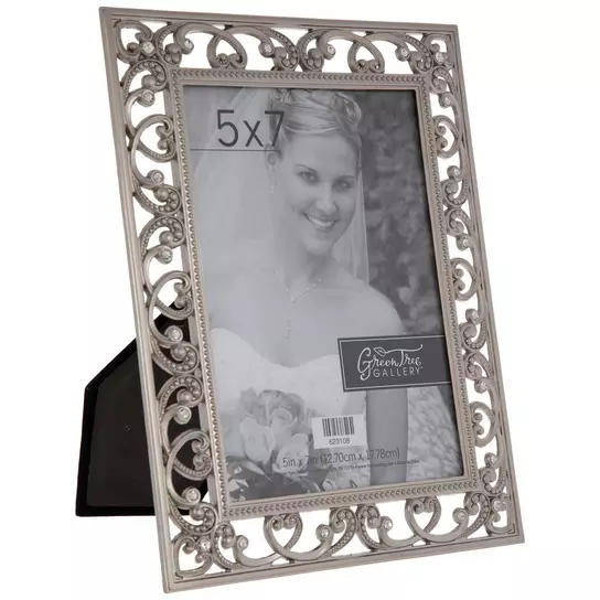 ENDING! Vtg Lot L: Silver Picture Photo Frame PEWTER PANORAMIC 4x10 MATTED  2x3s