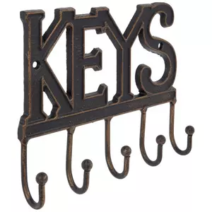 Keys Metal Wall Decor With Hooks