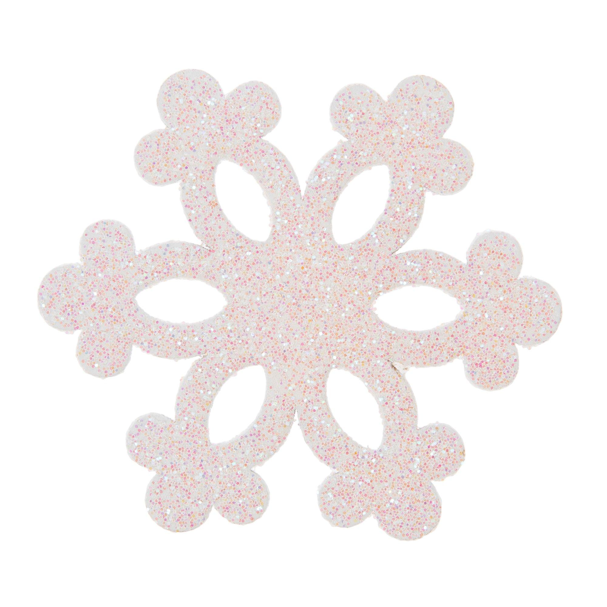 White Iridescent Glitter Snowflakes Hobby Lobby 6250641