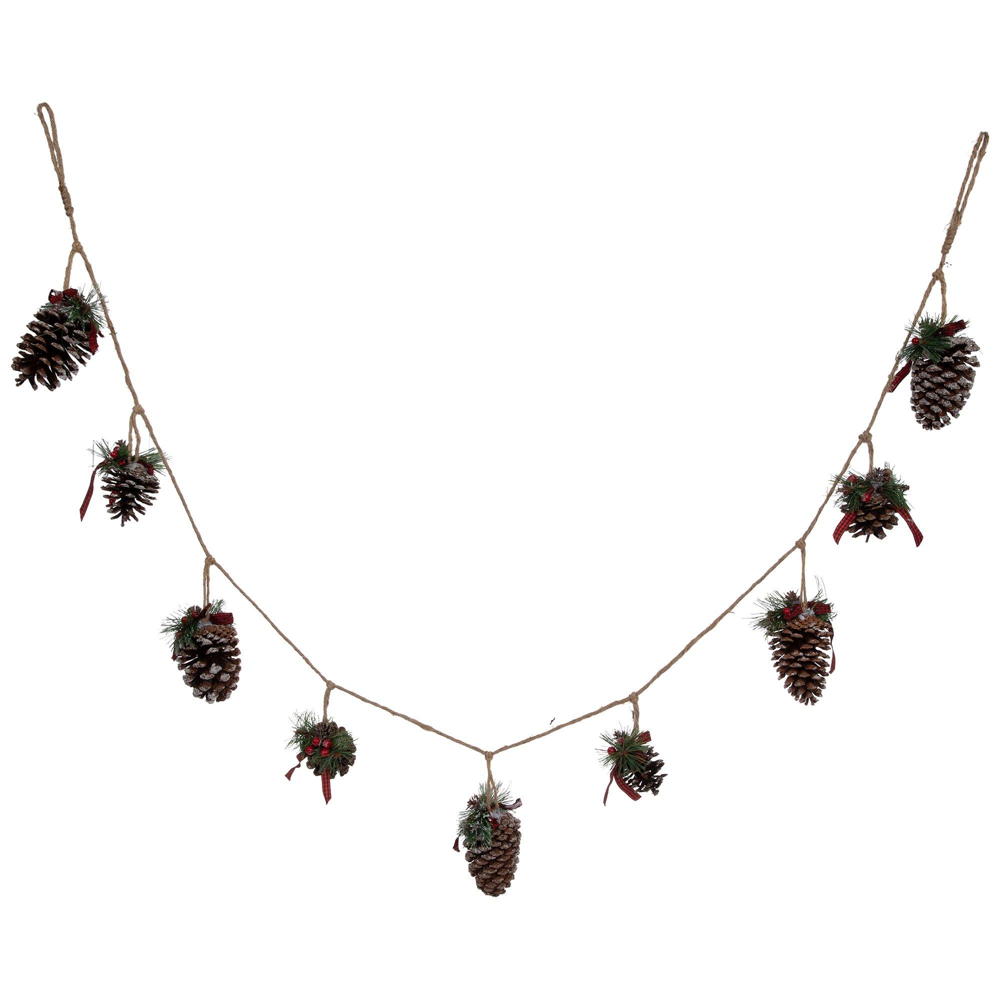 Snowy Pinecones Garland view 1