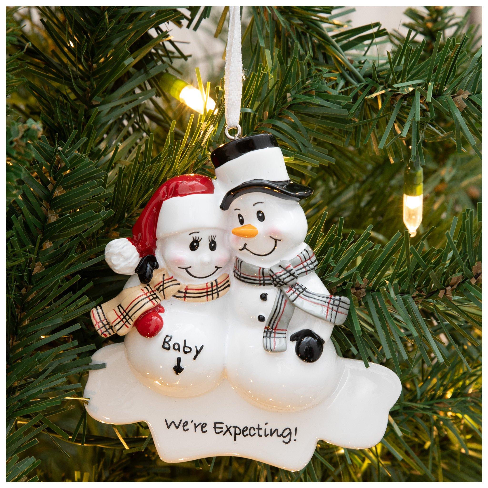 We're Expecting Snowmen Ornament view 1