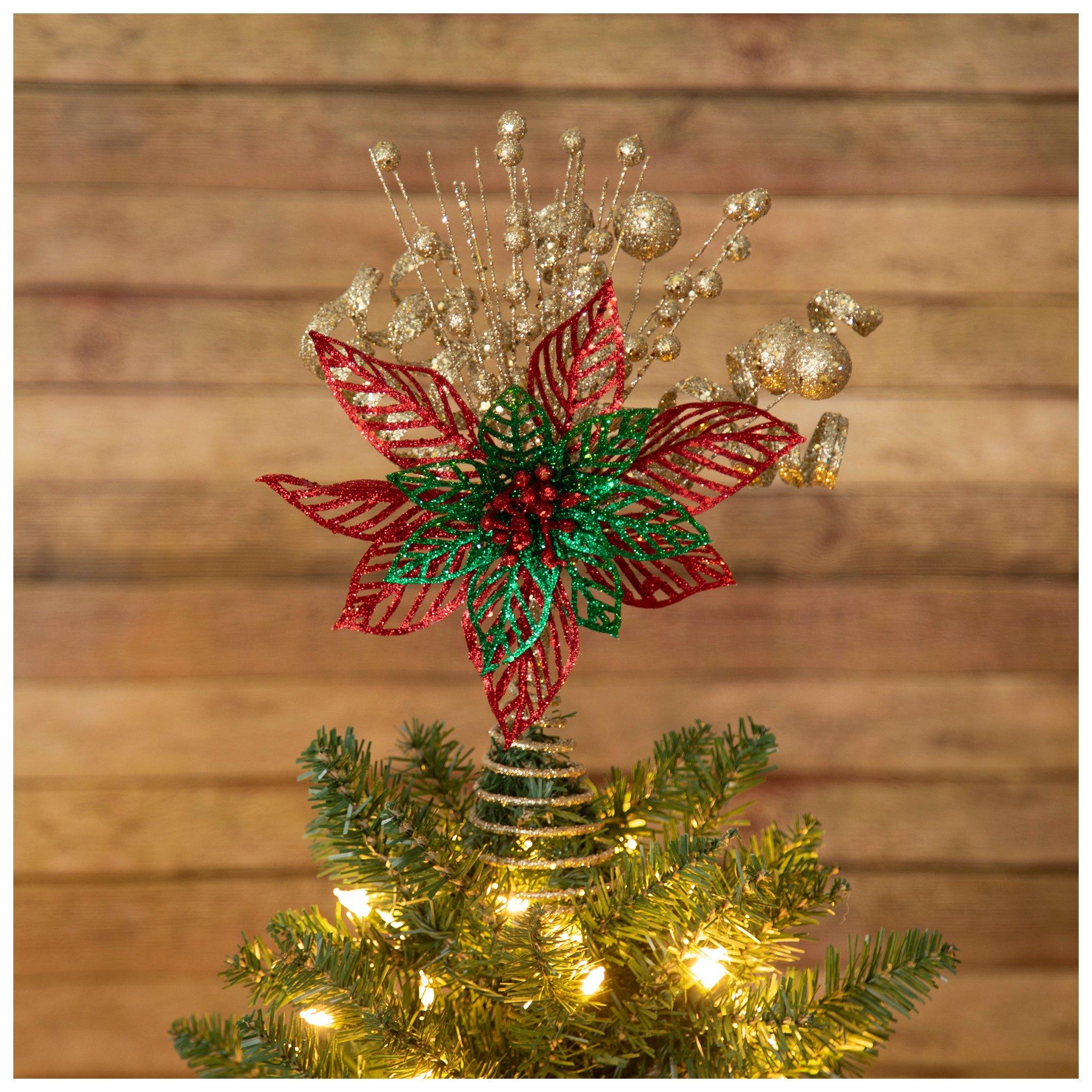 Glitter Poinsettia Tree Topper Hobby Lobby 6265409
