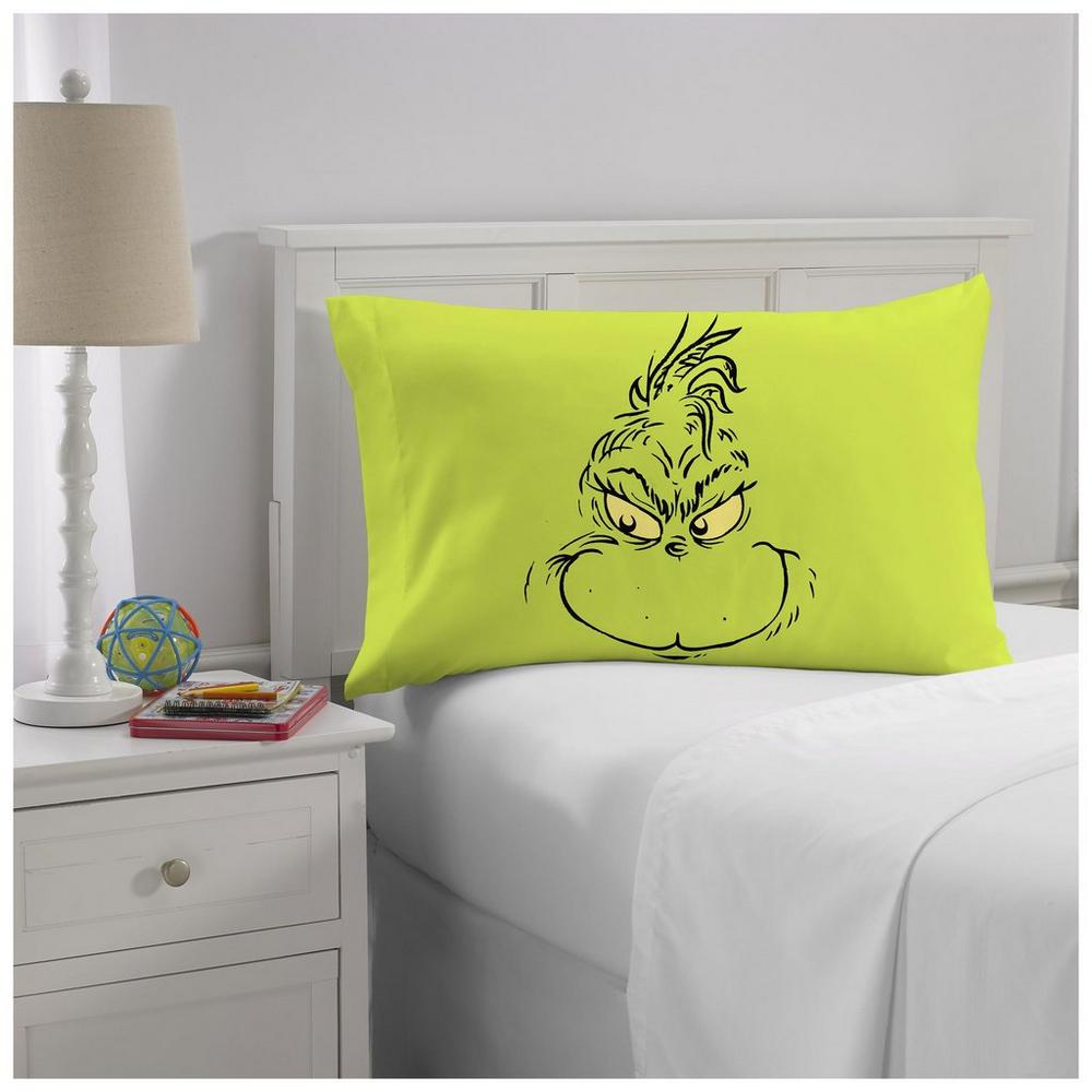 Green Grinch Satin Reversible Pillowcase