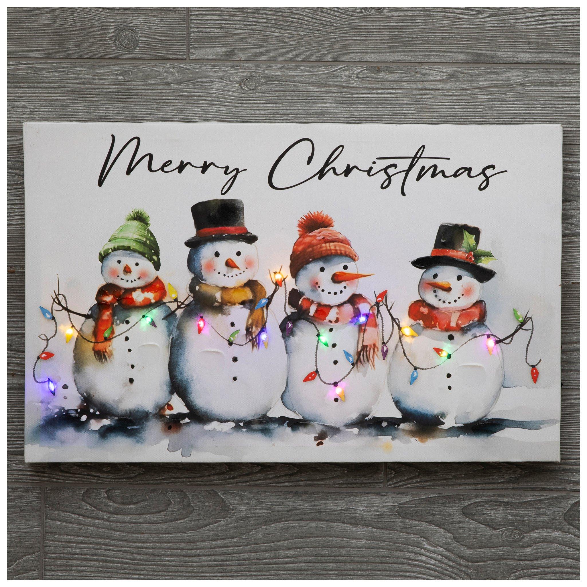 Snowmen Light Up Canvas Wall Hobby Lobby 6269278