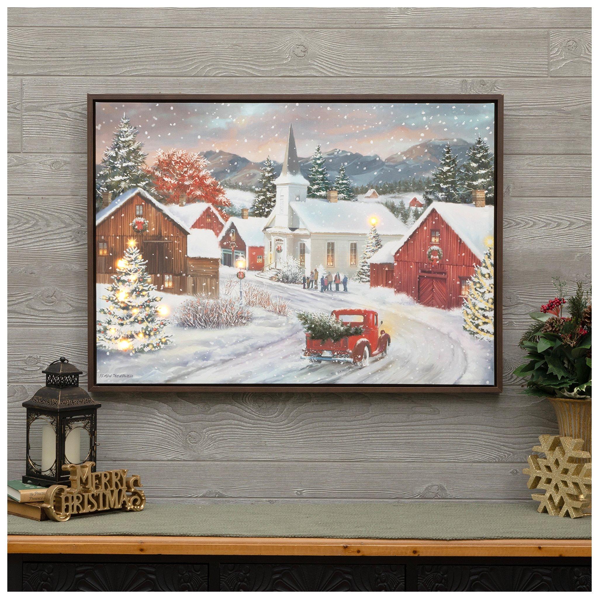 Light Up Snowy Tree Canvas Wall Decor | Hobby Lobby | 6347918