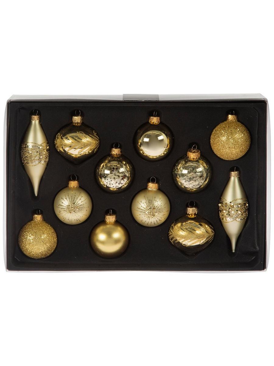 Gold Glitter & Beaded Ornament Set | Hobby Lobby | 6270367