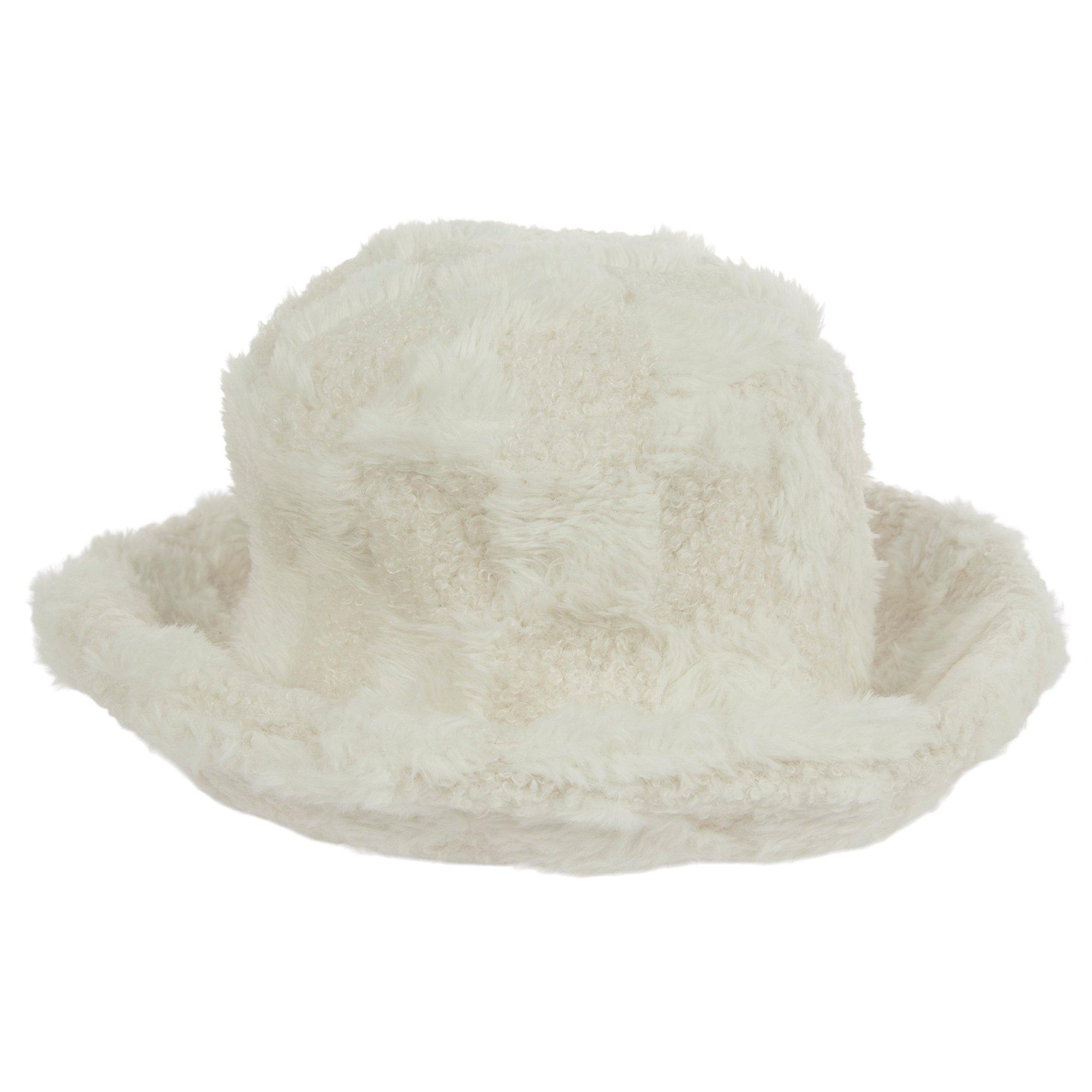 White Checkered Fuzzy Bucket Hat Hobby Lobby 6272066