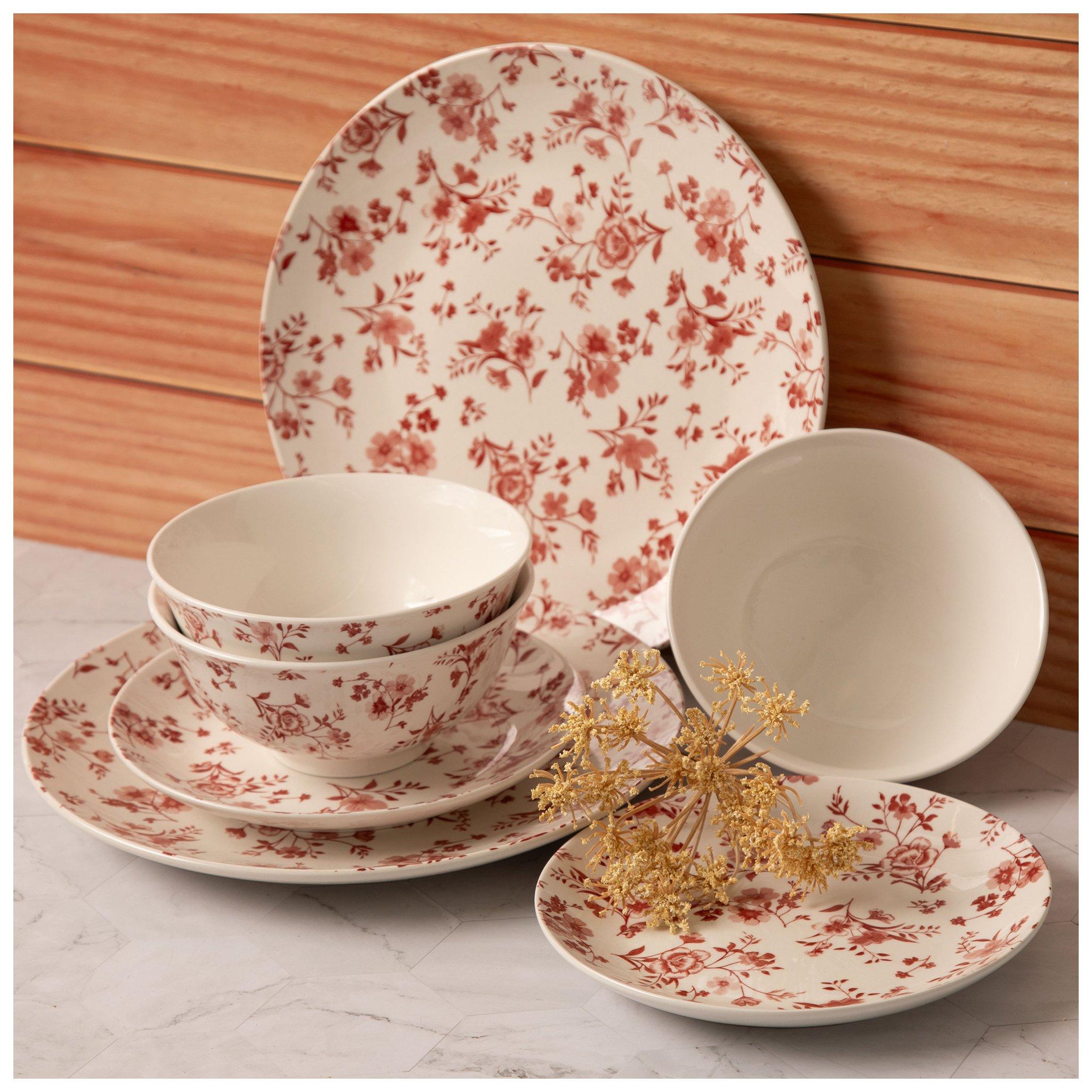 Red & White Floral Dinnerware Set | Hobby Lobby | 6272173