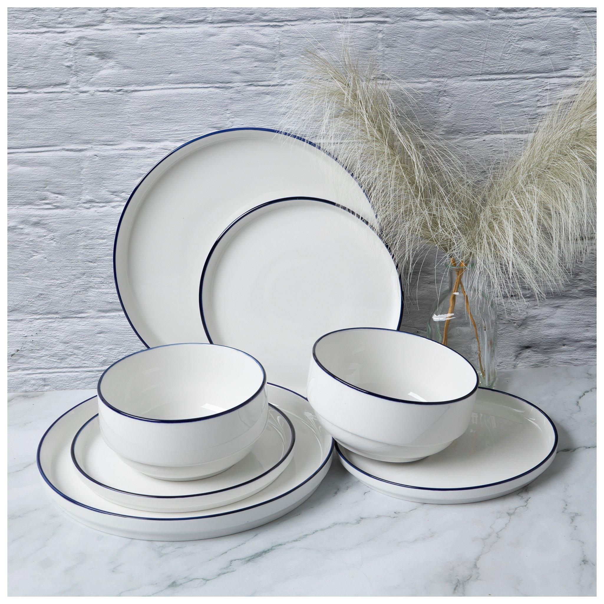 Blue Rim Ceramic Dinnerware Set | Hobby Lobby | 6272843