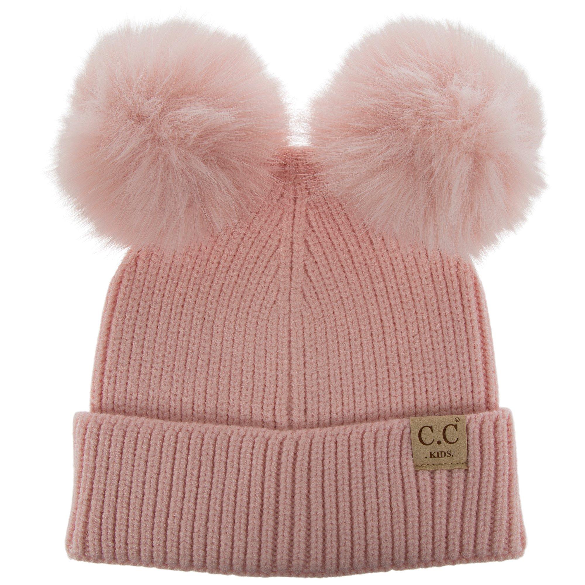 Pink Infant Woven Beanie With Pom Poms | Hobby Lobby | 6358501
