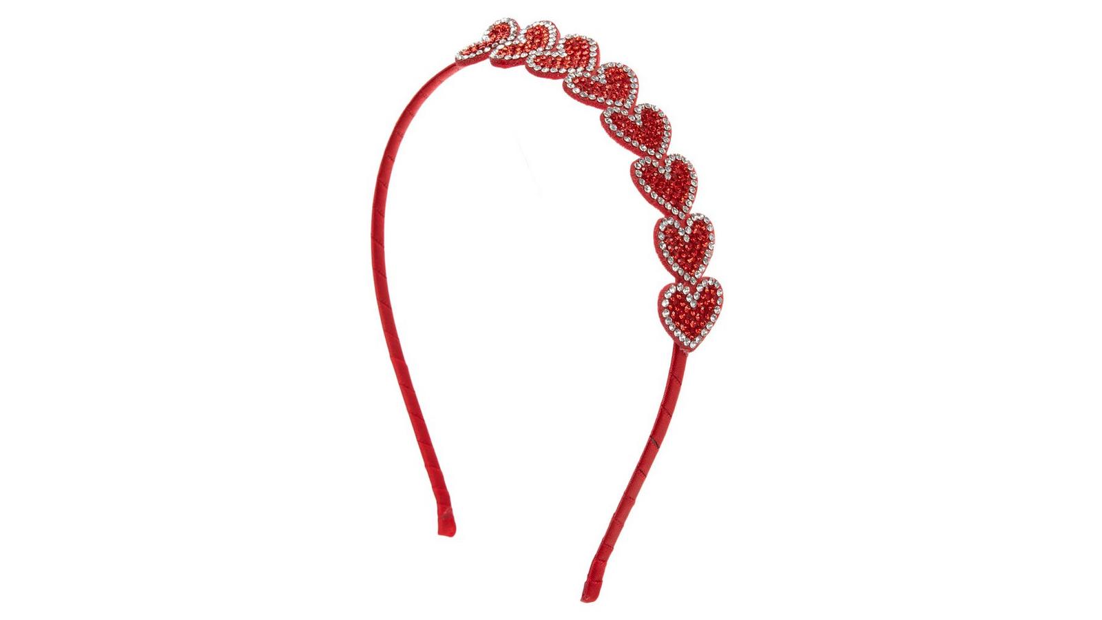 NWT Valentine’s Day Headband Love Heart Headband Jeweled Crystal Rhinestone HEIDKRUEGER Valentine main image 2