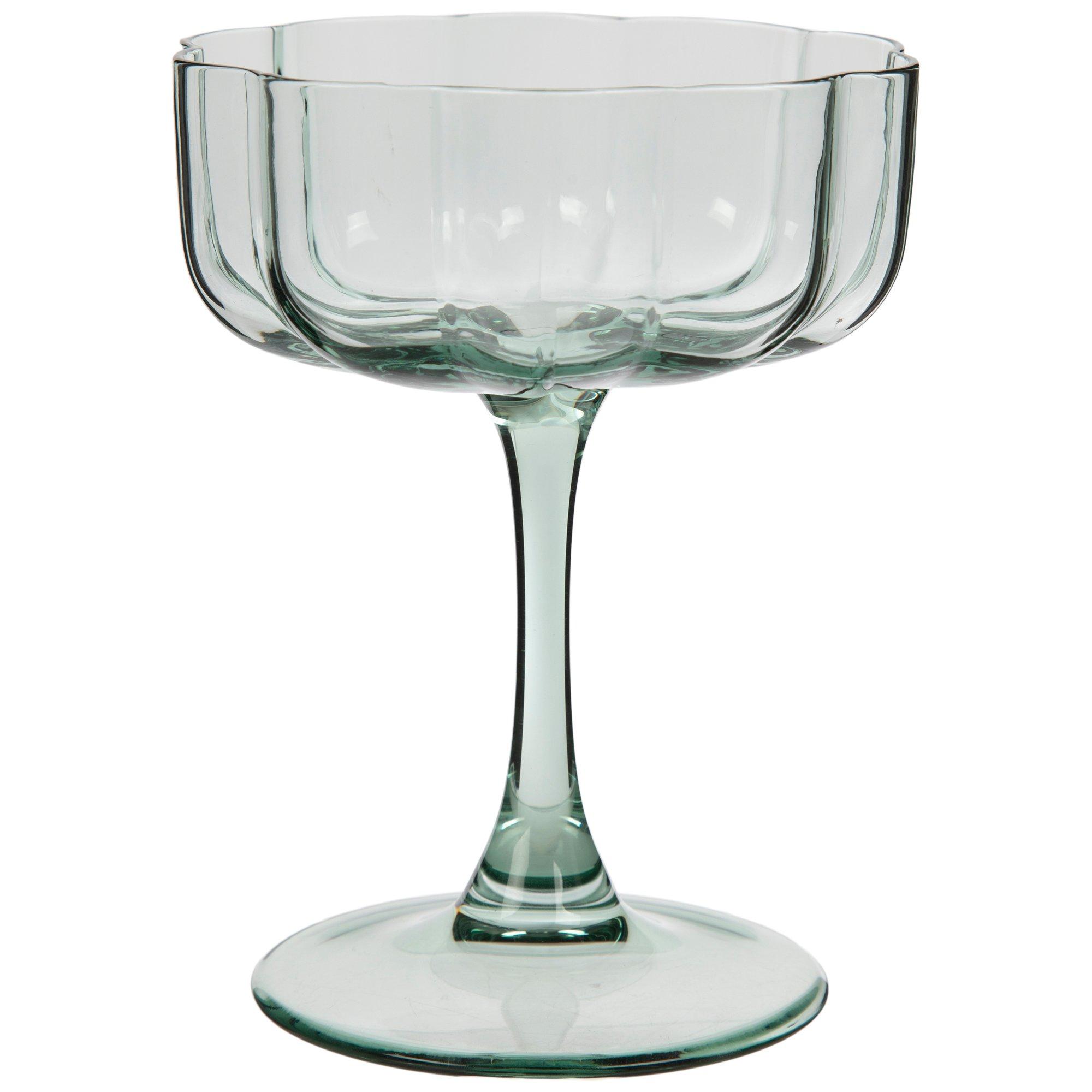 Scalloped Coupe Stemmed Glasses