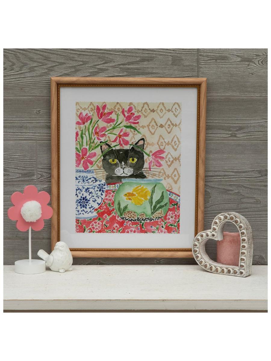 Sneaky Cat With Fish Framed Wall Decor | Hobby Lobby | 6279723