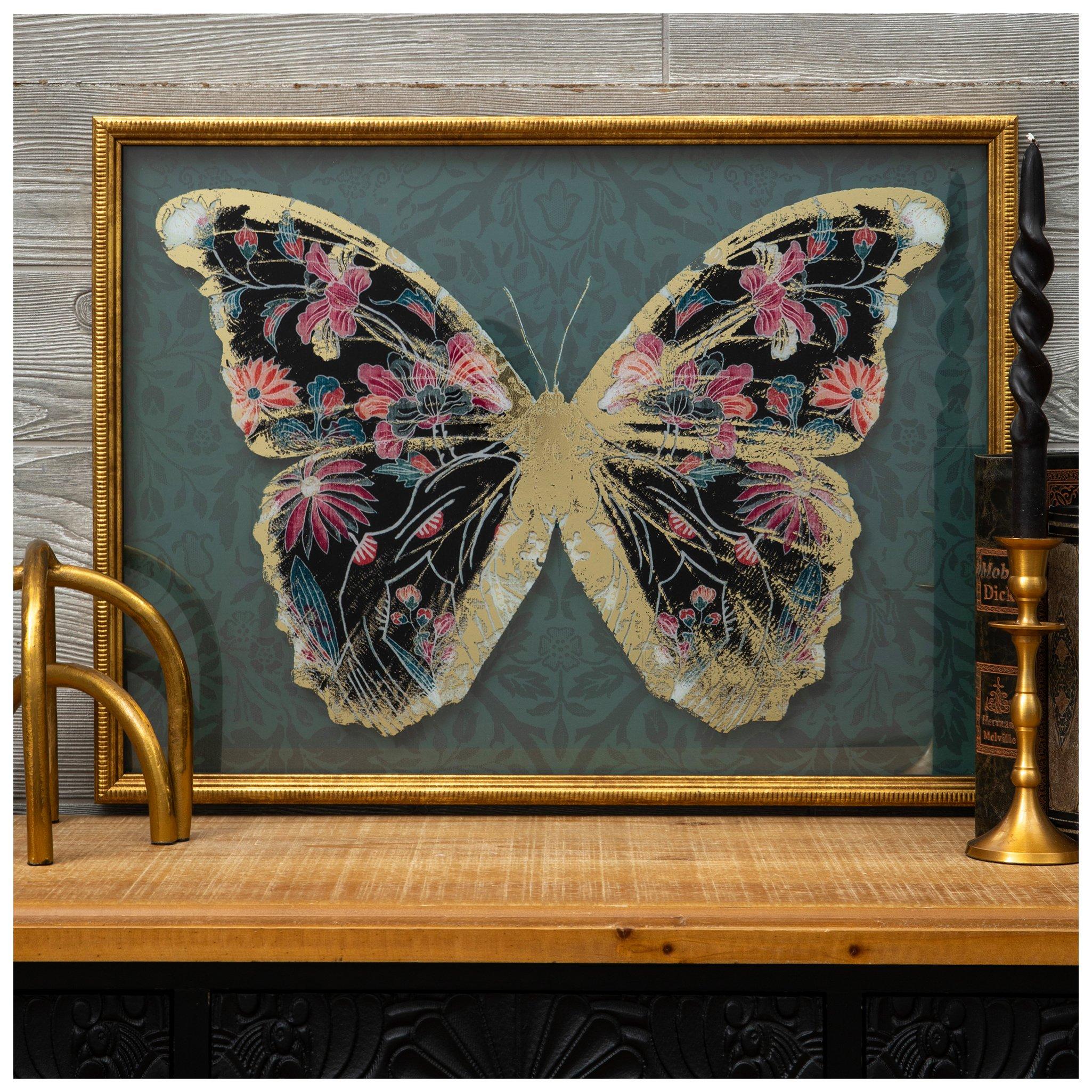 Moody Foil Butterfly Framed Wall Decor | Hobby Lobby | 6283824
