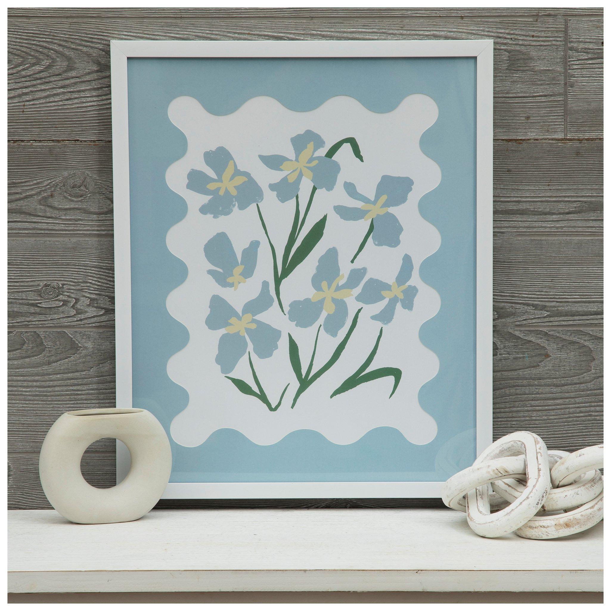 Blue Flowers Framed Wall Decor | Hobby Lobby | 6287148