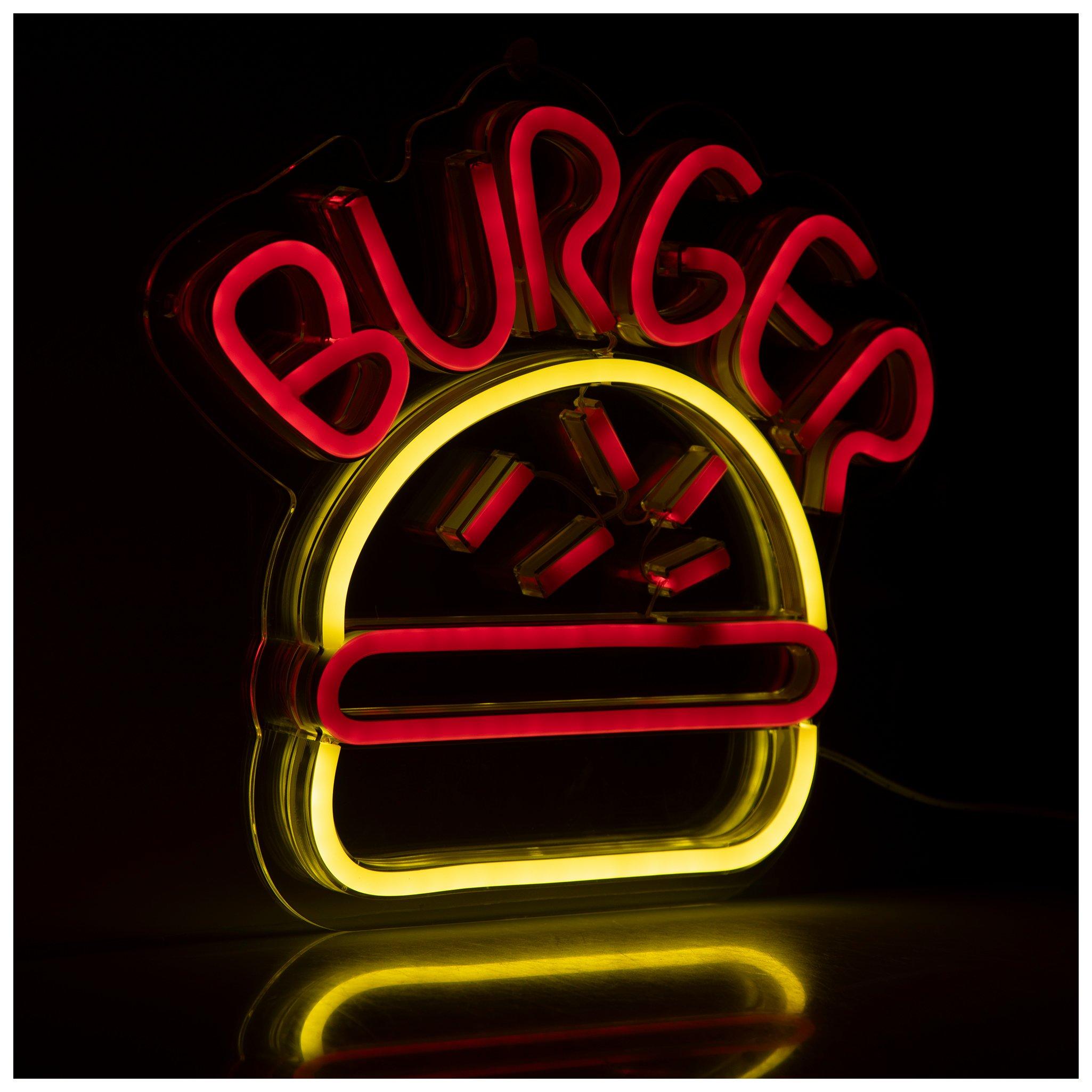 Light Up Burger LED Neon Sign