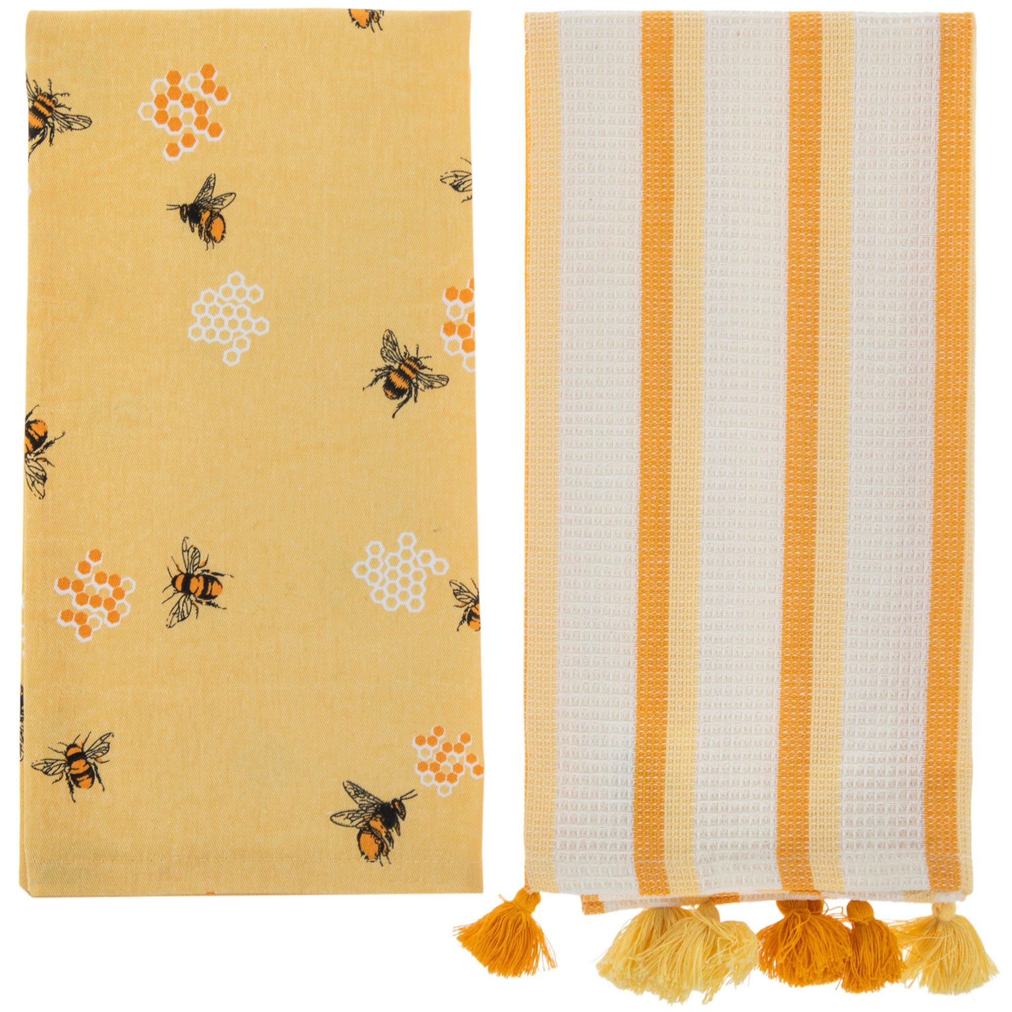 Stripes & Bees Kitchen Towels