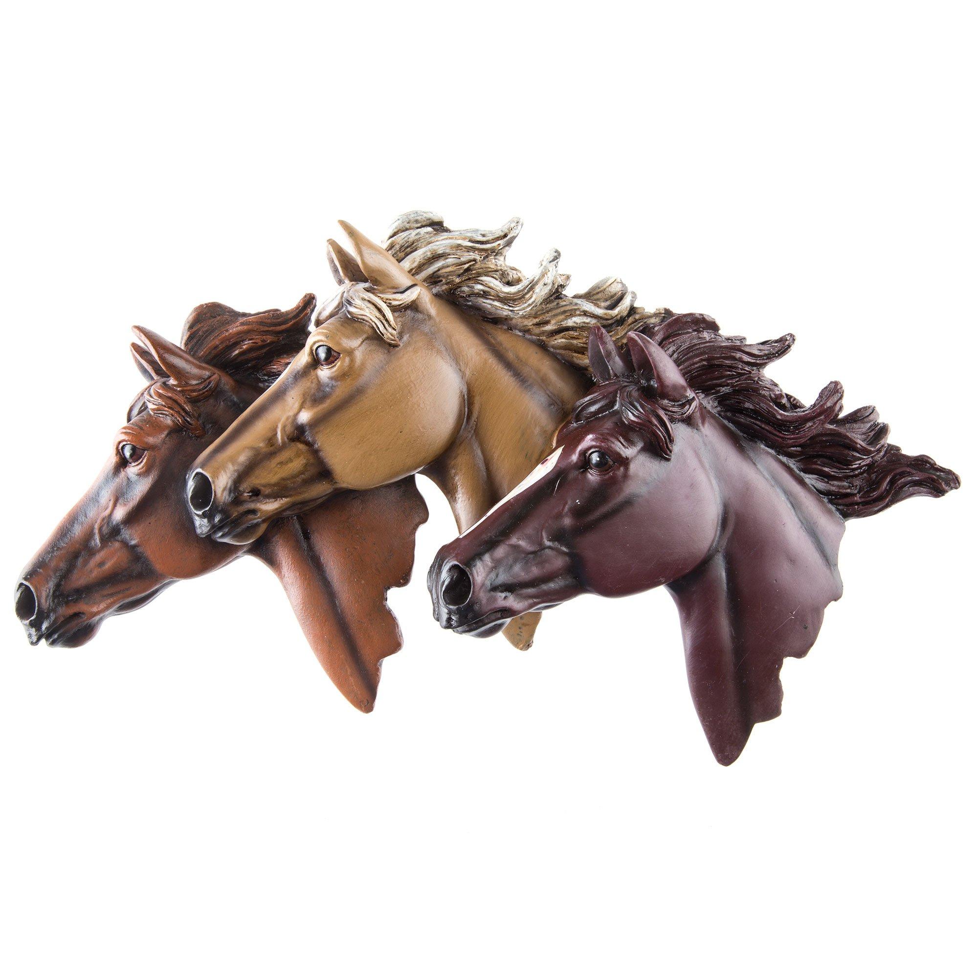 Hobby Lobby Resin Horse Wood Wall Home Decor with Tails As Metal Hooks for  Entryway